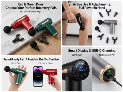 Compact Massage Gun, Travel-Size Recovery, Full Power